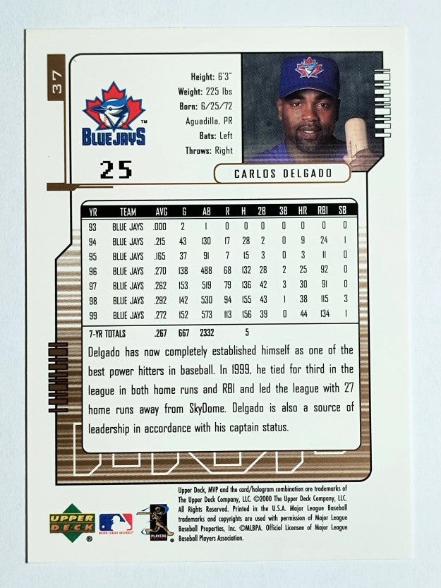 2000 Upper Deck MVP #37 Carlos Delgado