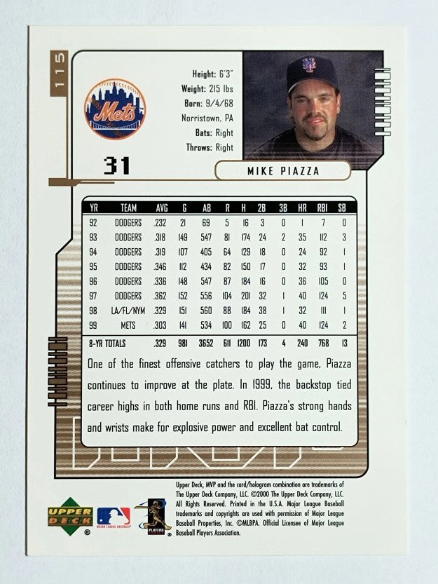 2000 Upper Deck MVP #115 Mike Piazza