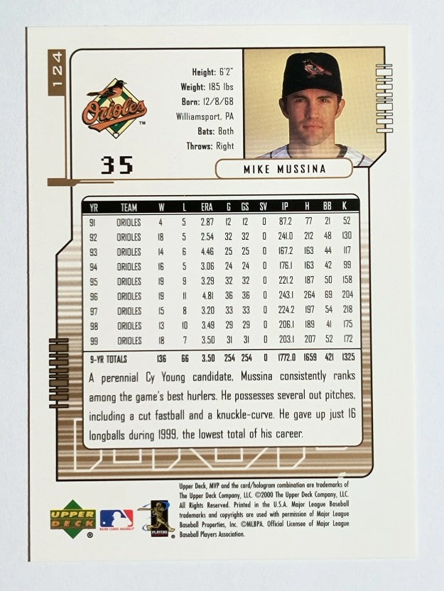 2000 Upper Deck MVP #124 Mike Mussina