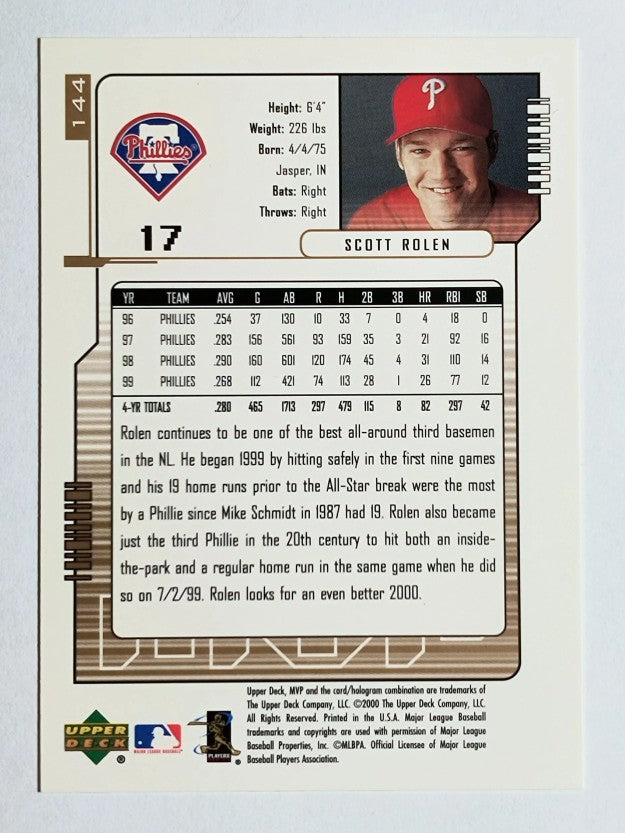 2000 Upper Deck MVP #144 Scott Rolen