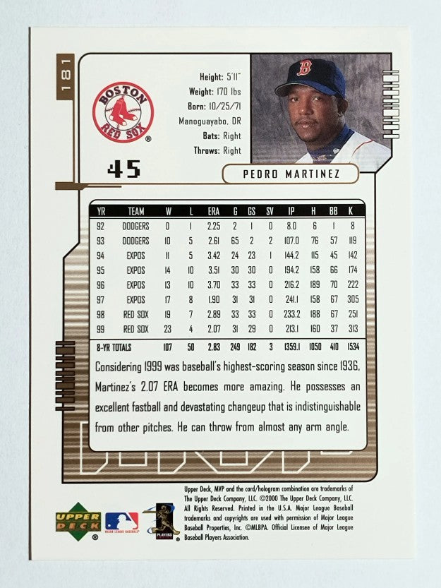 2000 Upper Deck MVP #181 Pedro Martinez