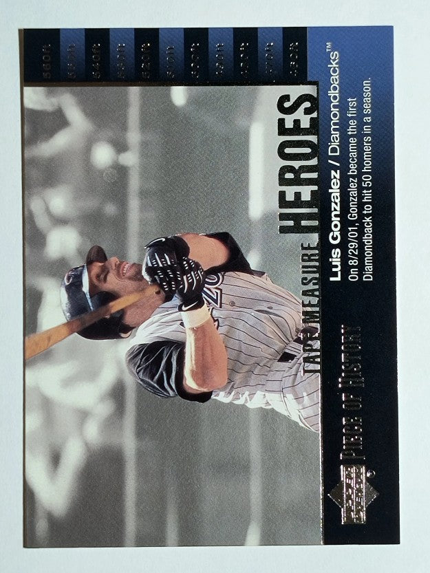 2002 UD Piece of History Tape Measure Heroes #TM22 Luis Gonzalez