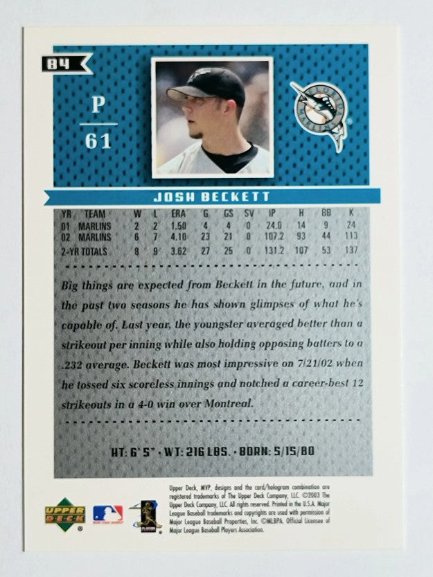 2003 Upper Deck MVP #84 Josh Beckett