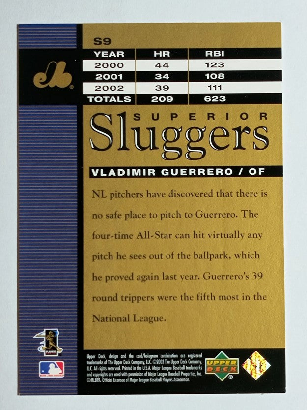 2003 Upper Deck Superior Sluggers #S9 Vladimir Guerrero