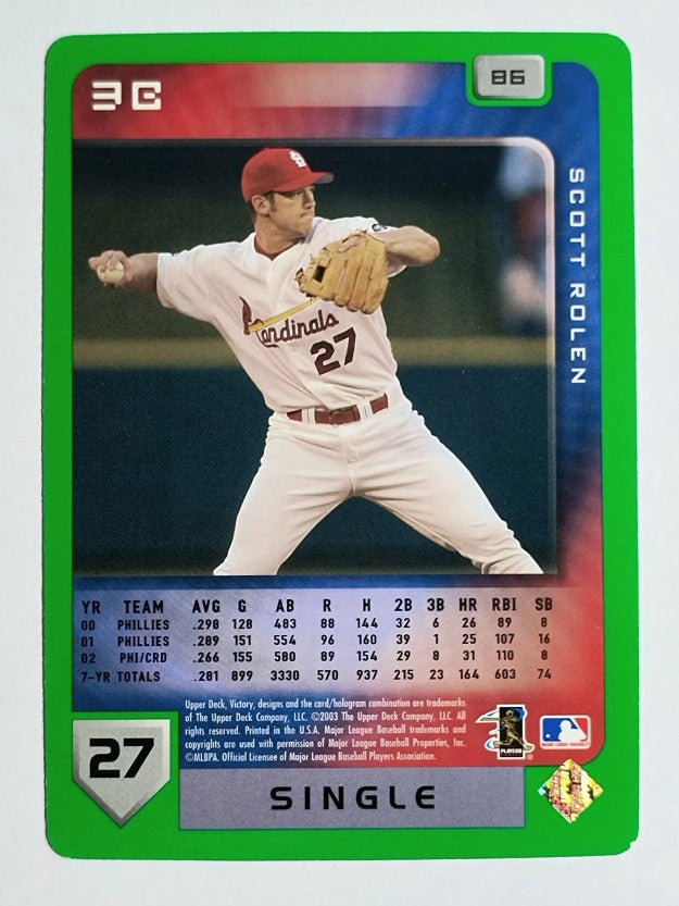 2003 Upper Deck Victory Tier 1 Green #86 Scott Rolen