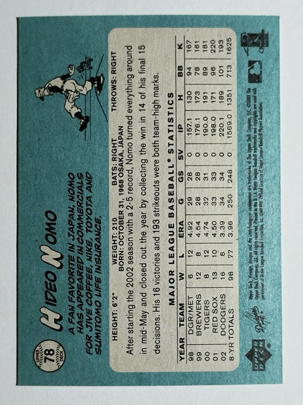 2003 Upper Deck Vintage #78 Hideo Nomo
