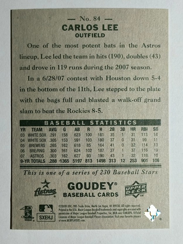 2008 Upper Deck Goudey #84 Carlos Lee
