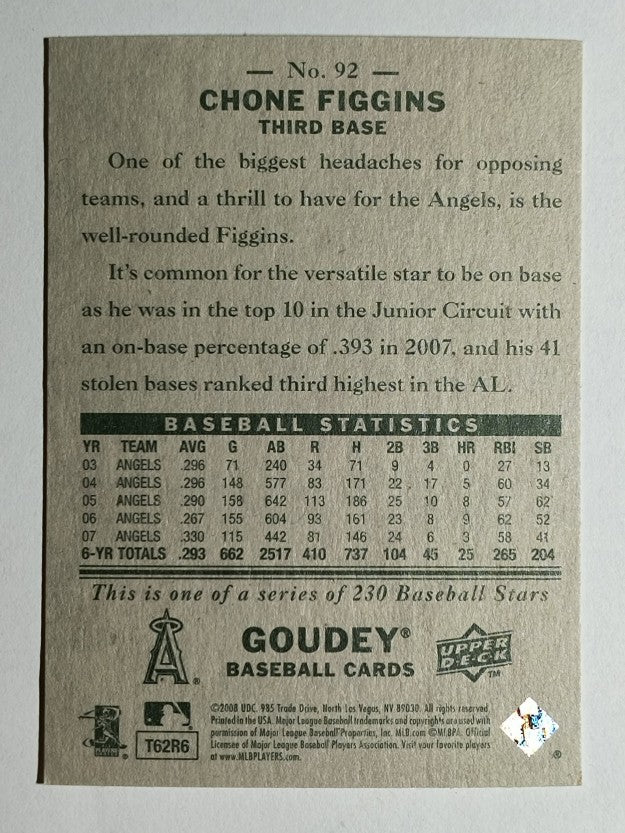 2008 Upper Deck Goudey #92 Chone Figgins