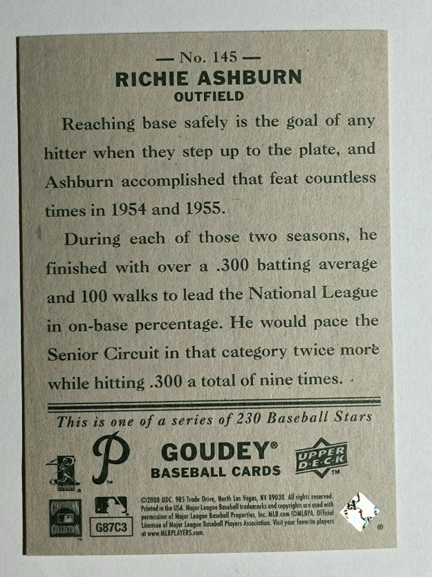 2008 Upper Deck Goudey #145 Richie Ashburn