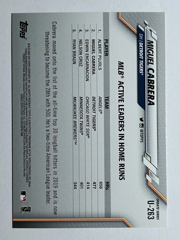 2020 Topps Update #U263 Miguel Cabrera