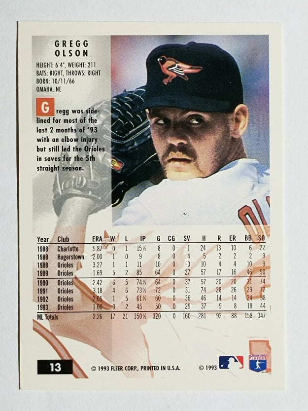 1994 Fleer #13 Gregg Olson