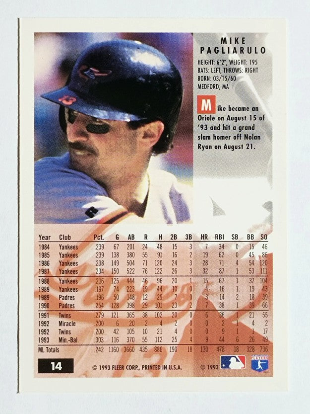 1994 Fleer #14 Mike Pagliarulo