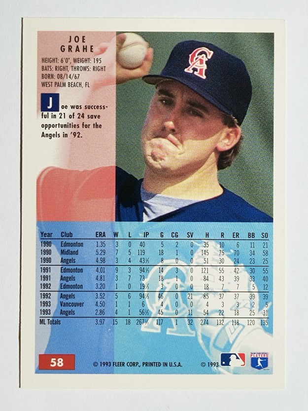 1994 Fleer #58 Joe Grahe