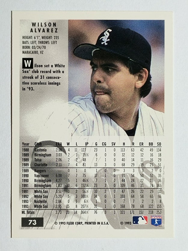 1994 Fleer #73 Wilson Alvarez
