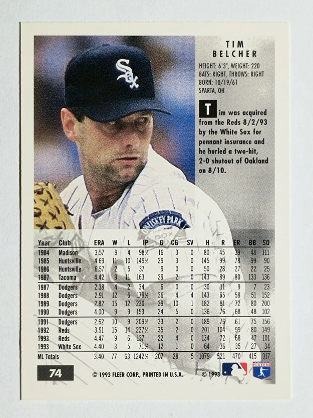 1994 Fleer #74 Tim Belcher