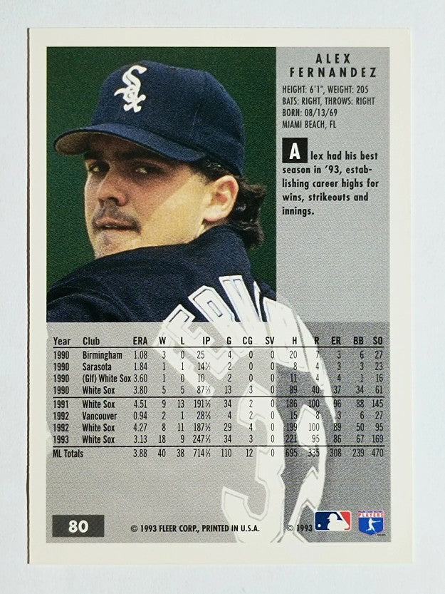 1994 Fleer #80 Alex Fernandez