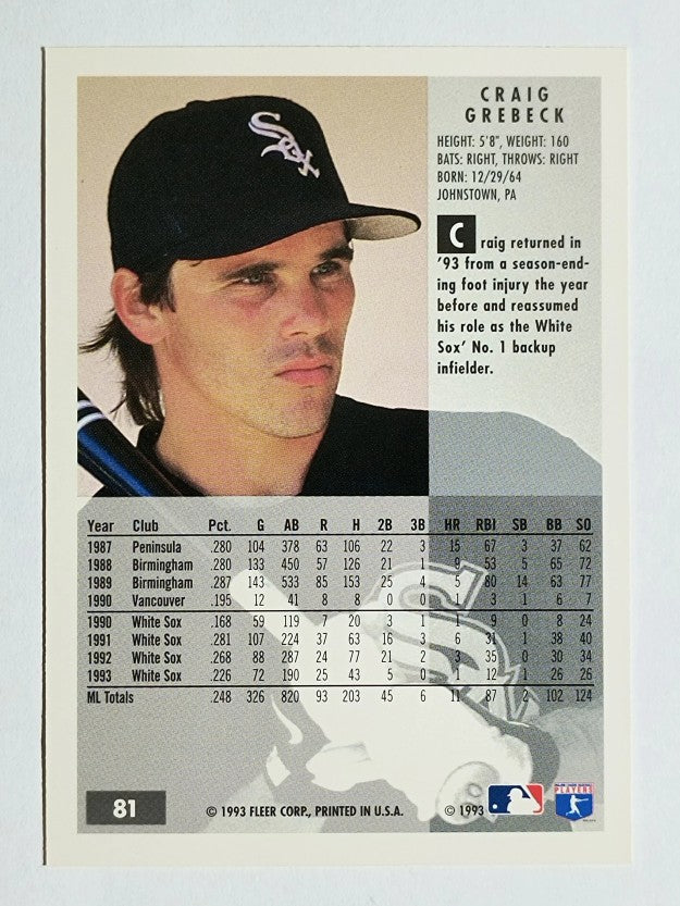 1994 Fleer #81 Craig Grebeck