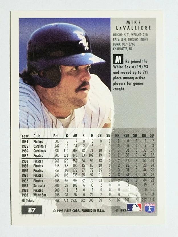 1994 Fleer #87 Mike LaValliere