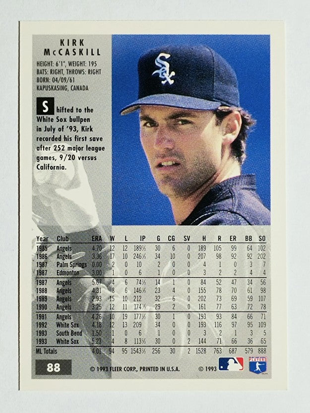 1994 Fleer #88 Kirk McCaskill