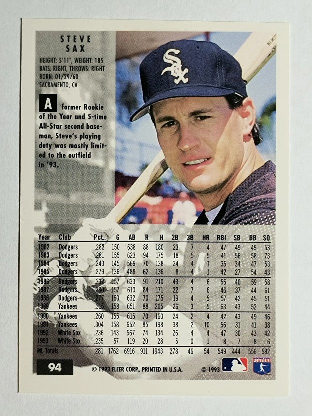1994 Fleer #94 Steve Sax