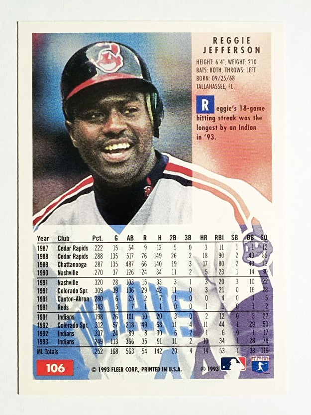 1994 Fleer #106 Reggie Jefferson