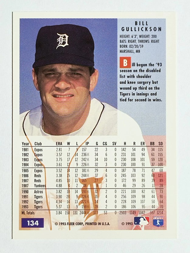 1994 Fleer #134 Bill Gullickson