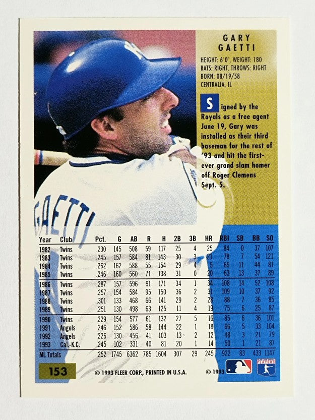 1994 Fleer #153 Gary Gaetti