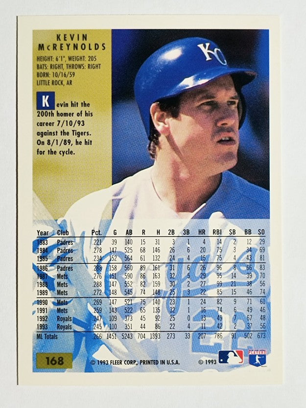 1994 Fleer #168 Kevin McReynolds