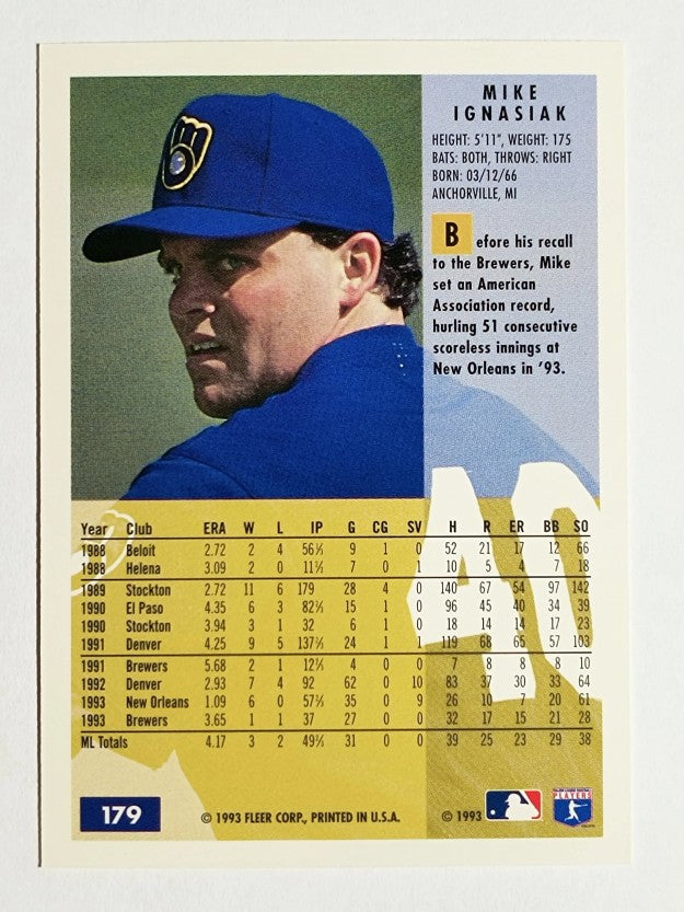 1994 Fleer #179 Mike Ignasiak