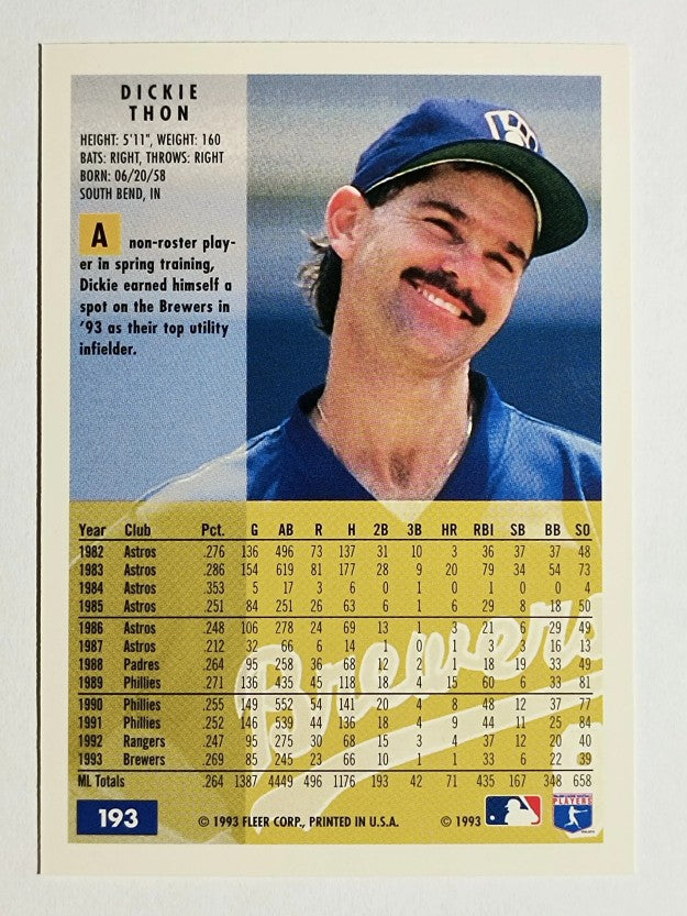 1994 Fleer #193 Dickie Thon