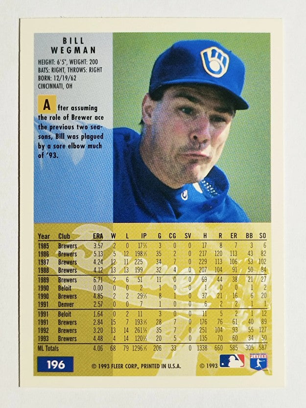 1994 Fleer #196 Bill Wegman