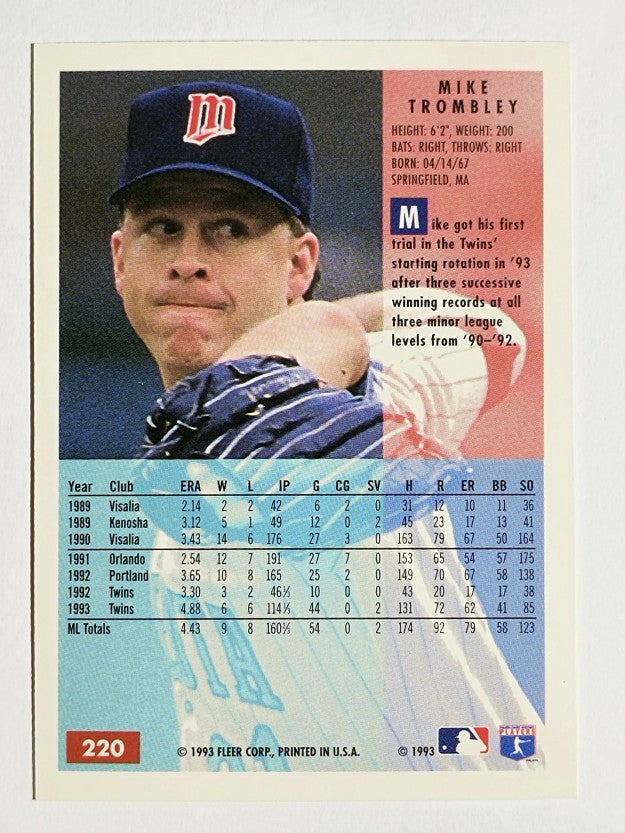 1994 Fleer #220 Mike Trombley