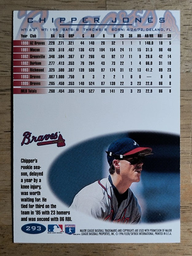 1996 Fleer Tiffany #293 Chipper Jones