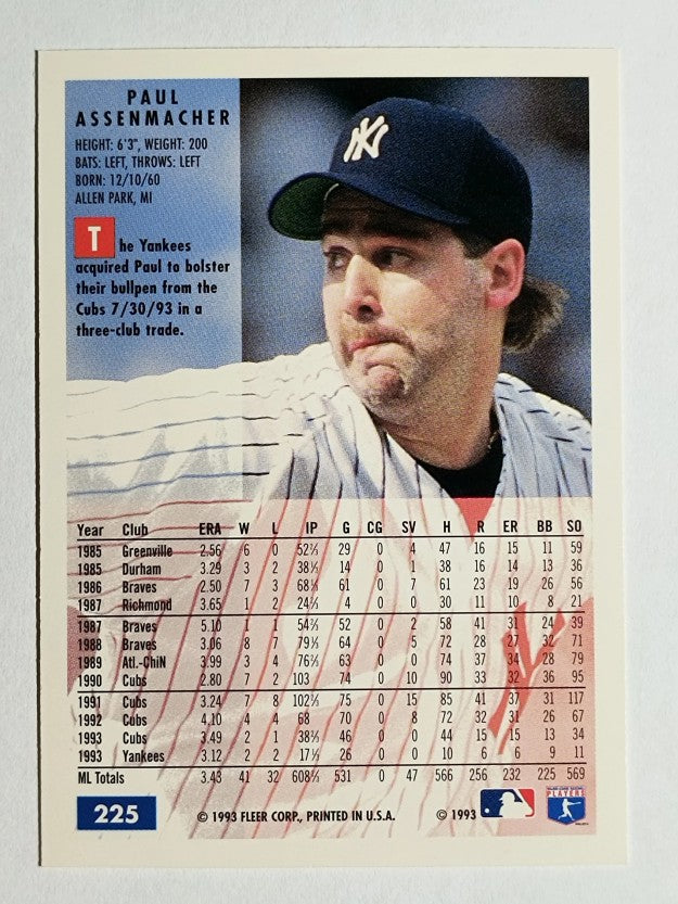 1994 Fleer #225 Paul Assenmacher