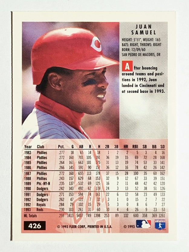 1994 Fleer #426 Juan Samuel