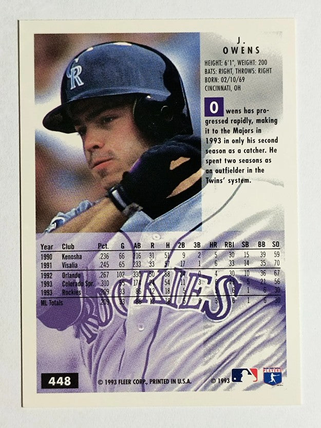 1994 Fleer #448 Jayhawk Owens