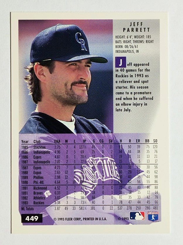 1994 Fleer #449 Jeff Parrett