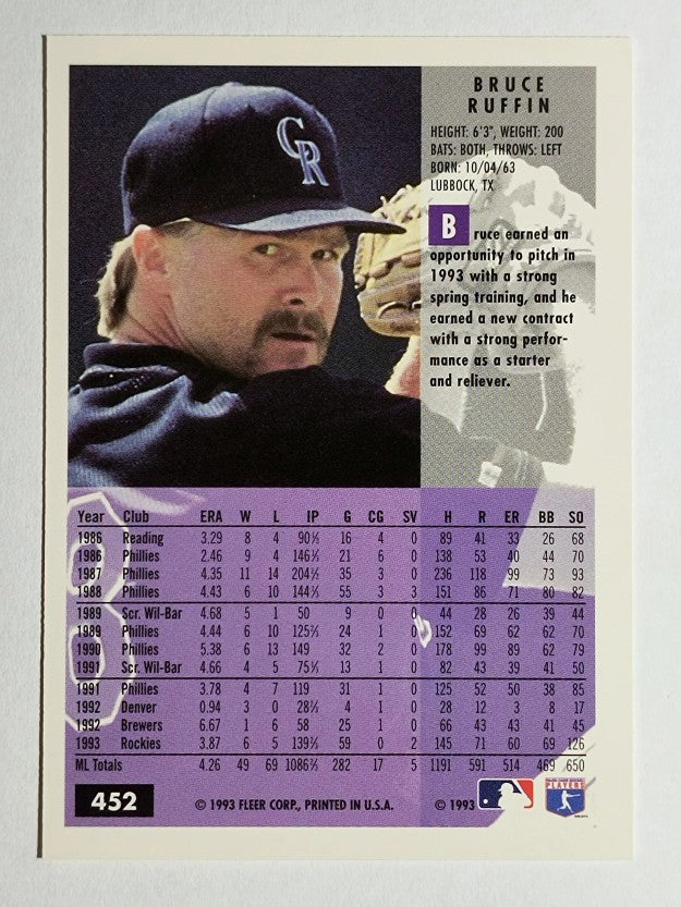 1994 Fleer #452 Bruce Ruffin