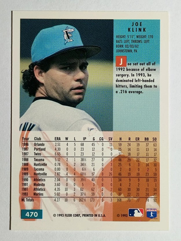1994 Fleer #470 Joe Klink