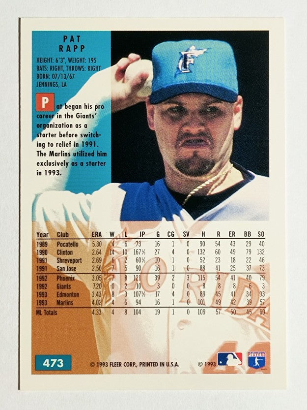 1994 Fleer #473 Pat Rapp