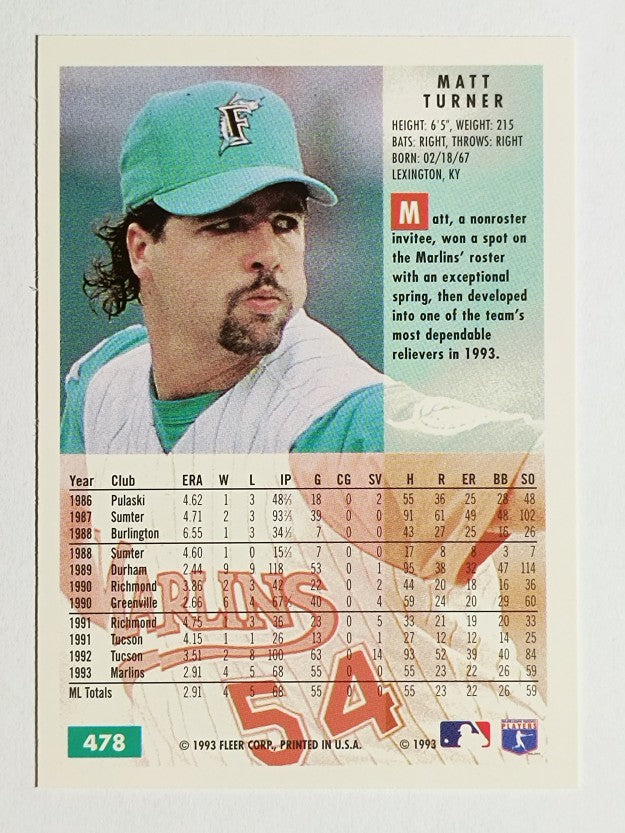 1994 Fleer #478 Matt Turner