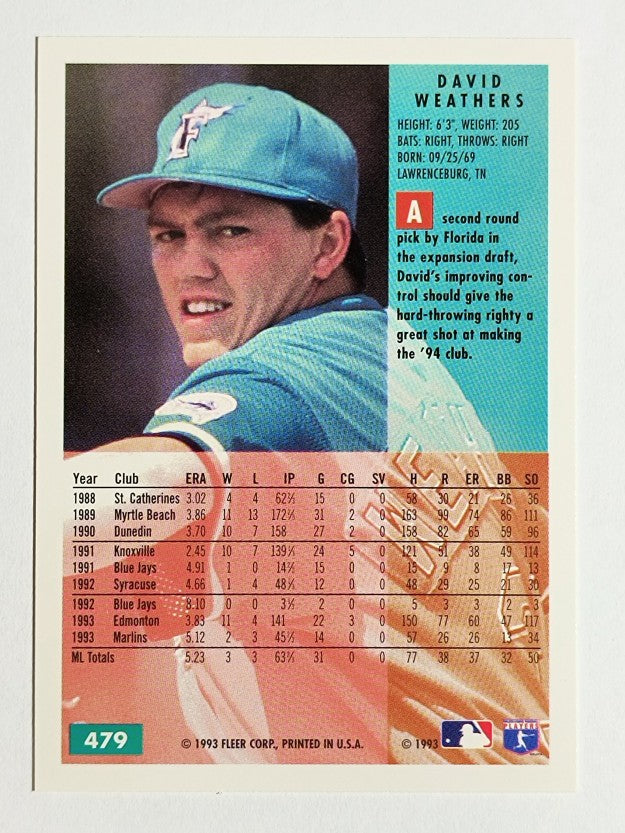 1994 Fleer #479 David Weathers