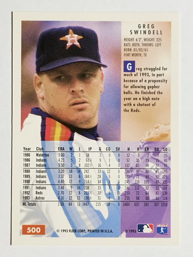1994 Fleer #500 Greg Swindell