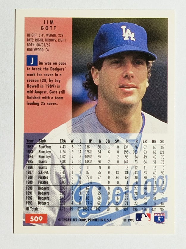 1994 Fleer #509 Jim Gott