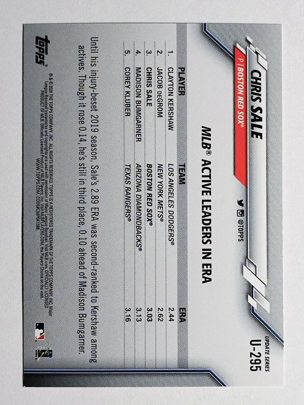 2020 Topps Update #U295 Chris Sale