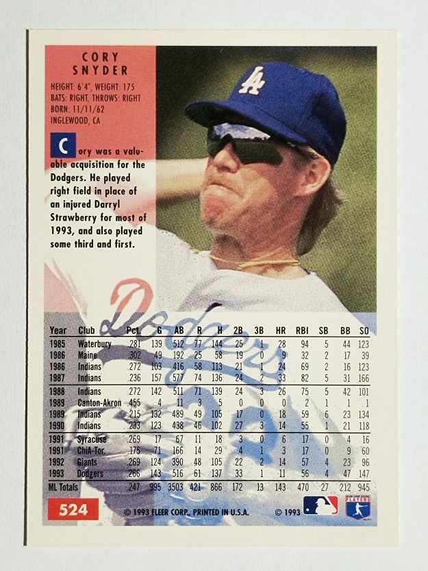 1994 Fleer #524 Cory Snyder