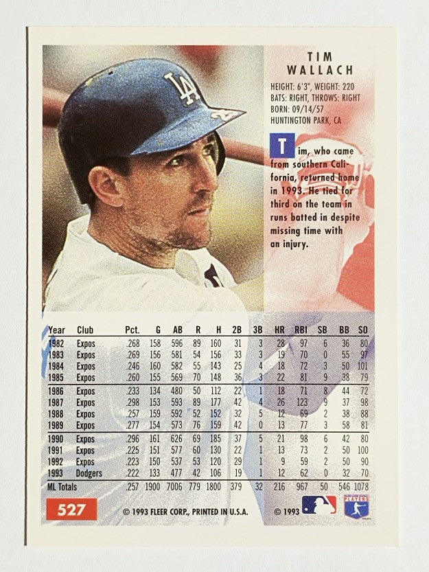 1994 Fleer #527 Tim Wallach