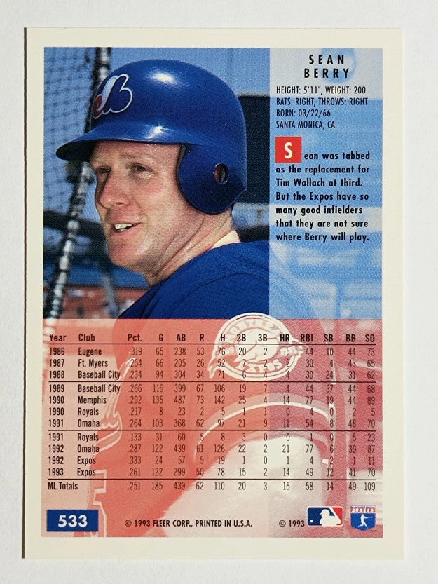 1994 Fleer #533 Sean Berry