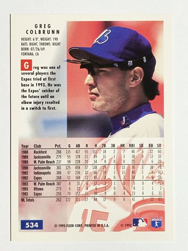 1994 Fleer #534 Greg Colbrunn