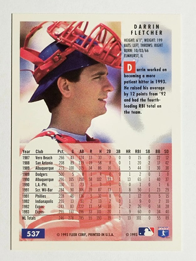 1994 Fleer #537 Darrin Fletcher